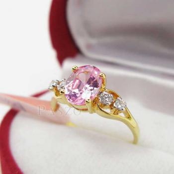 แหวนพลอยสีชมพู โทพาซสีชมพู แหวนทองแท้18k #1