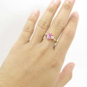 แหวนพลอยสีชมพู โทพาซสีชมพู แหวนทองแท้18k #4