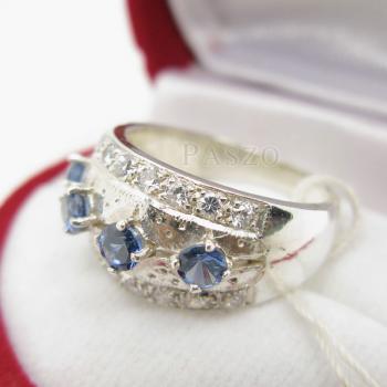 แหวนไพลิน แหวนเงินแท้ฝังพลอยไพลิน พลอยสีน้ำเงิน #2