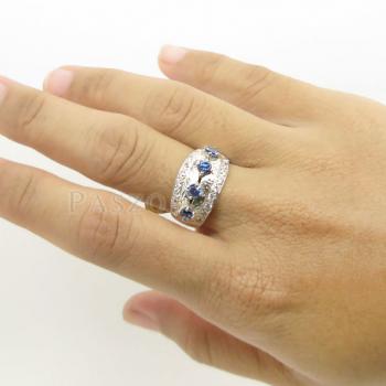 แหวนไพลิน แหวนเงินแท้ฝังพลอยไพลิน พลอยสีน้ำเงิน #4