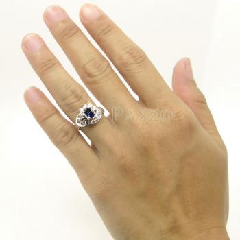 แหวนไพลิน แหวนเงินแท้ฝังพลอยไพลิน พลอยสีน้ำเงิน #5