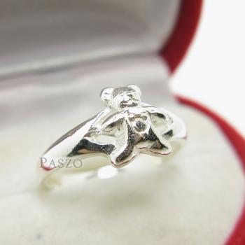 แหวนหมีเท็ดดี้แบร์ แหวนตุ๊กตาหมี แหวนเงินแท้ #1