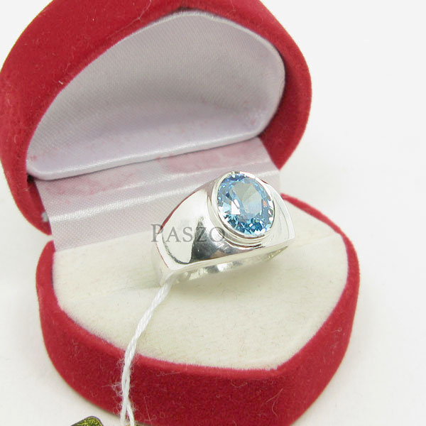 แหวนผู้ชาย พลอยสีฟ้า บลูโทพาซ #1