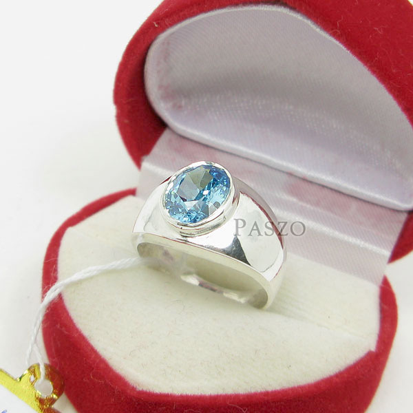 แหวนผู้ชาย พลอยสีฟ้า บลูโทพาซ #3
