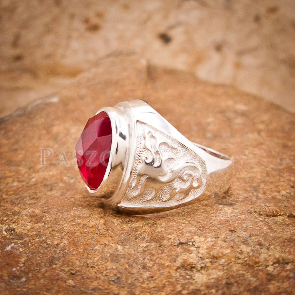 แหวนมังกร แหวนพลอยสีแดง แหวนเงินผู้ชาย #8