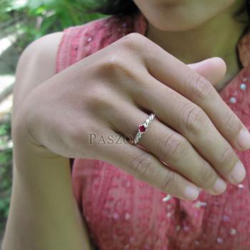 แหวนทับทิม พลอยสีแดง เม็ดกลมเล็กๆ #5