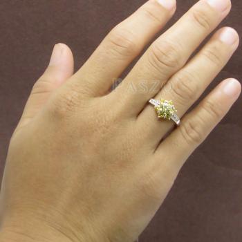 แหวนพลอยสีเขียวน้ำมะนาว เพอริดอท บ่าเพชร #5